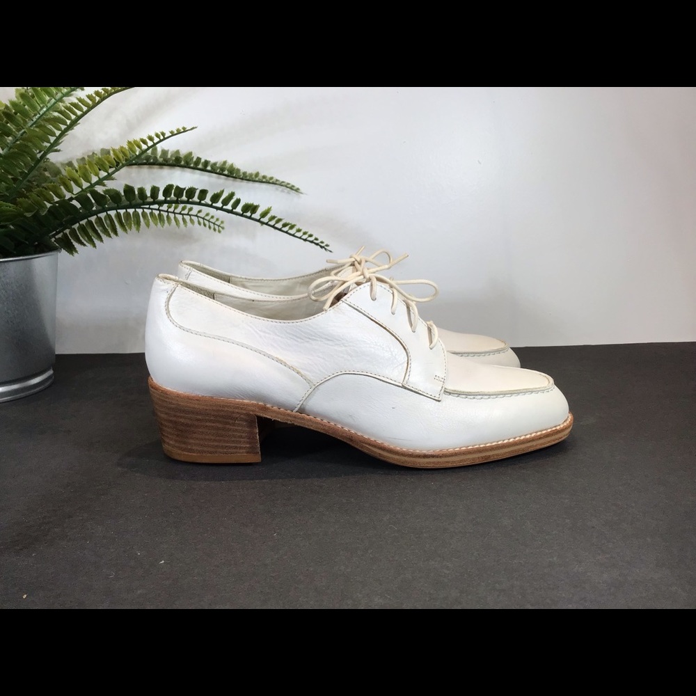 SACCO ITALIAN HANDMADE LEATHER OXFORDS WHT SZ 7
